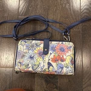Sakroots iris large smart phone eco twill wallet crossbody